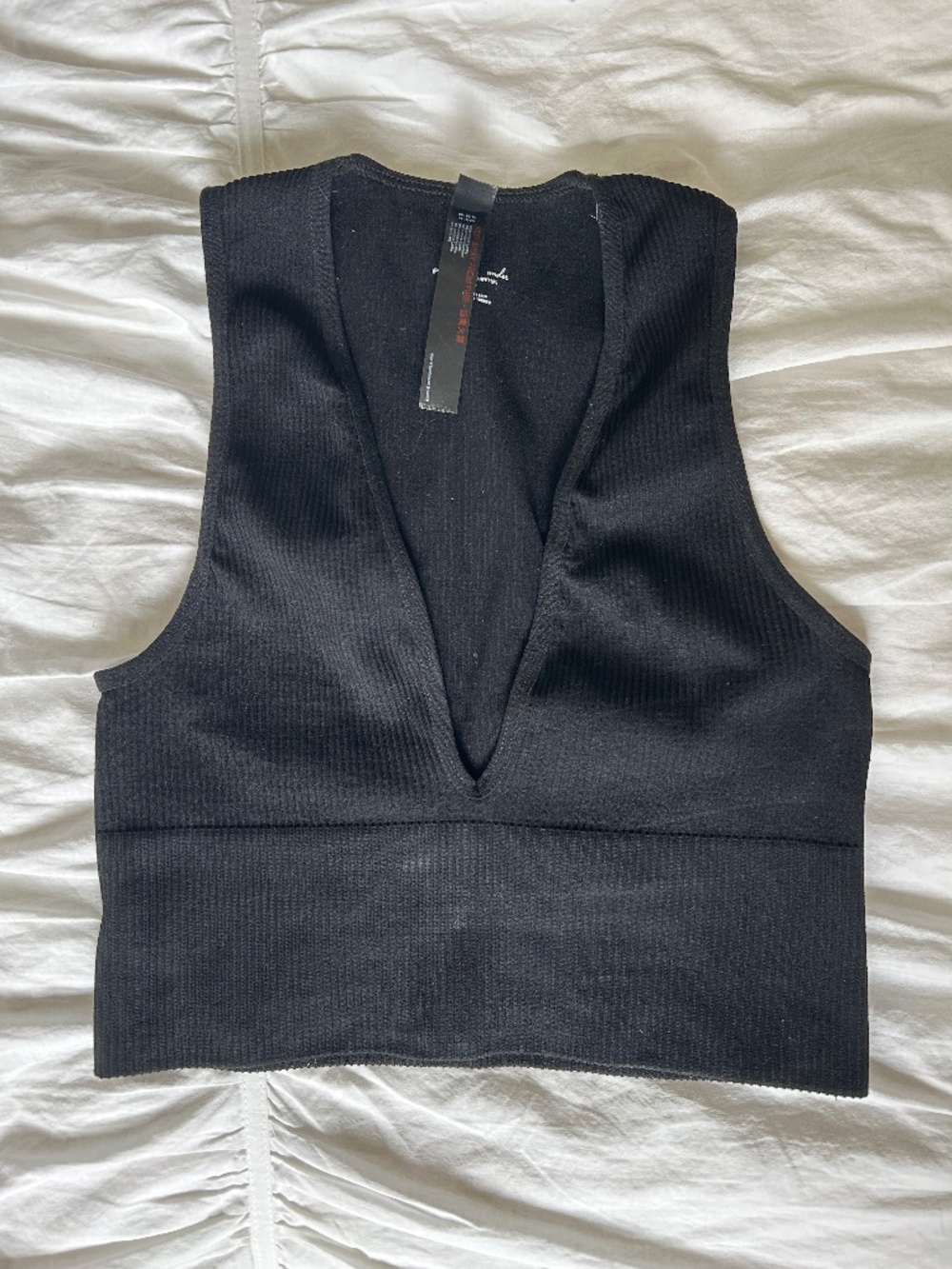 Low Cut Cropped Urban Outfitters Ribbed Tank Top